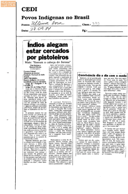 Íntegra da notícia. - Povos Indígenas no Brasil