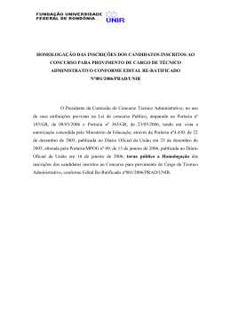 HOMOLOGA&Ccedil;&Atilde;O DAS INSCRI&Ccedil;&Otilde;ES DOS CANDIDATOS