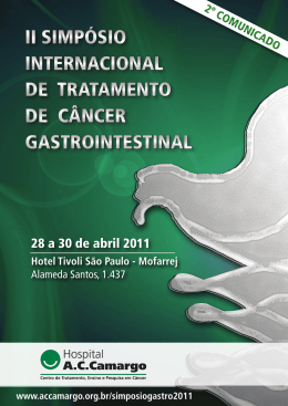 ii simp&oacute;sio internacional de tratamento de c&acirc;ncer gastrointestinal ii