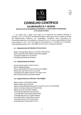 coNsELHo ciENT&iacute;Fico - Universidade Aut&oacute;noma de Lisboa