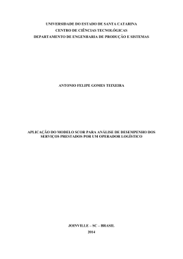 Aplica&ccedil;&atilde;o do modelo scor para an&aacute;lise de desempenho dos