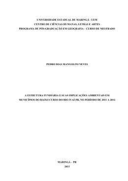 A estrutura fundi&aacute;ria e suas implica&ccedil;&otilde;es ambientais em munic&iacute;pios