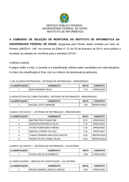 Resultado Final da Sele&ccedil;&atilde;o 2014/1 ()