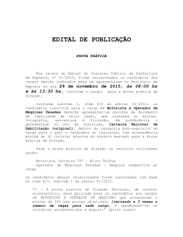 RECONVOCACAO PROVA PR&aacute;TICA DE DIRE&ccedil;&atilde;O
