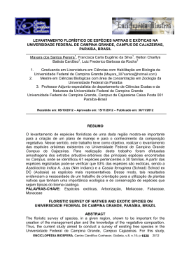 levantamento flor&iacute;stico de esp&eacute;cies nativas e ex&oacute;ticas na
