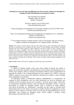 Estimativas de taxas de impermeabiliza&ccedil;&atilde;o do solo nas bacias