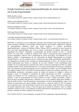 Estudo Geot&eacute;cnico para Impermeabiliza&ccedil;&atilde;o de