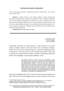 NIETZSCHE: UM FAZER A CONTRAPELO1 Personalidade