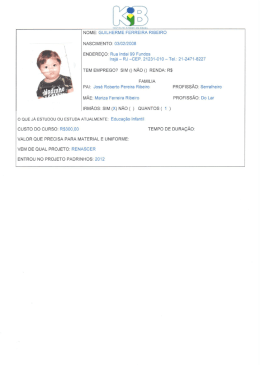 NOME: GUILHERME FERREIRA RIBEIRO NASCIMENTO: 03/02