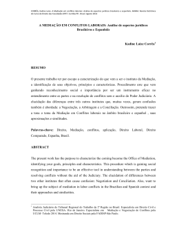 A MEDIA&Ccedil;&Atilde;O EM CONFLITOS LABORAIS: An&aacute;lise de