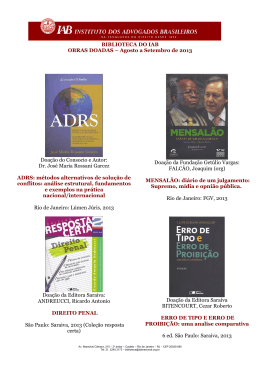 Agosto a Setembro de 2013 - Instituto dos Advogados Brasileiros
