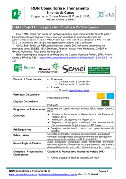 RBN Consultoria e Treinamento Ementa de Curso