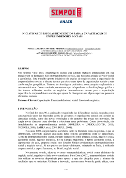 INICIATIVAS DE ESCOLAS DE NEG&Oacute;CIOS PARA A