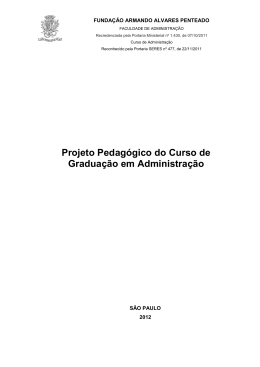Projeto Pedag&oacute;gico do Curso