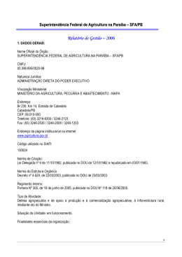 sfa-pb - Minist&eacute;rio da Agricultura