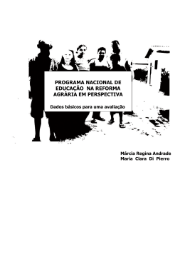 Programa nacional de educa&ccedil;&atilde;o na reforma agr&aacute;ria em perspectiva