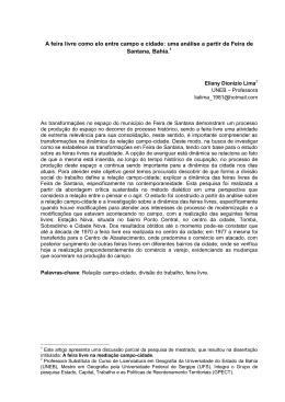 A feira livre como elo entre campo e cidade: uma an&aacute;lise a