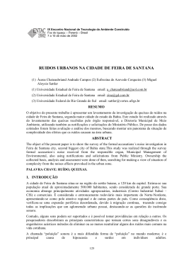 RU&Iacute;DOS URBANOS NA CIDADE DE FEIRA DE SANTANA
