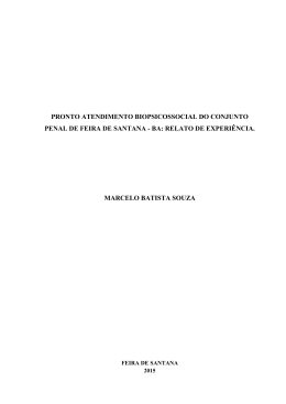 pronto atendimento biopsicossocial do conjunto penal de feira de