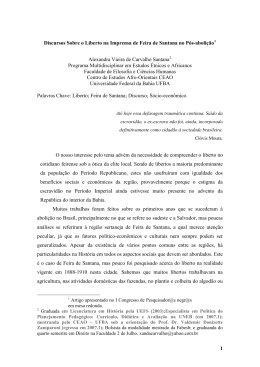 Discursos Sobre o Liberto na Imprensa de Feira de Santana