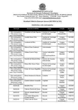 Indeferidos e n&atilde;o contemplados