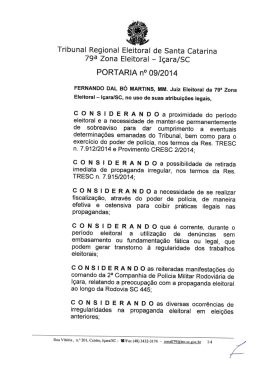 79&ordf; ZE - I&ccedil;ara - Tribunal Regional Eleitoral de Santa Catarina