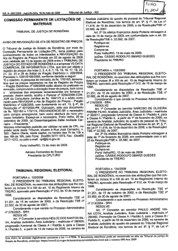 coMIssÃo PERMANENTE DE LIcITAçõEs DE MATERIAIS