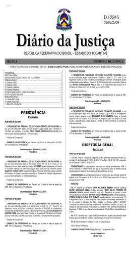 DJ 2245 - Tribunal de Justi&ccedil;a do Estado do Tocantins