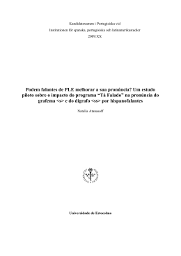 Podem falantes de PLE melhorar a sua pron&uacute;ncia? Um
