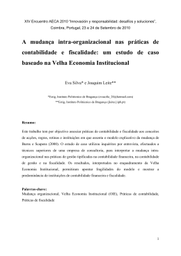 A mudan&ccedil;a intra-organizacional nas pr&aacute;ticas de contabilidade e
