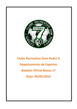 Clube Recreativo Dom Pedro II Departamento de Esportes Boletim