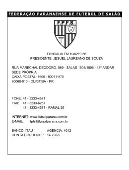 Ano 2011 - Federa&ccedil;&atilde;o Paranaense de Futsal