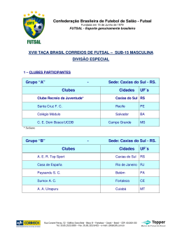 Futsal XVIII TA&Ccedil;A BRASIL CORREIOS DE FUTSAL