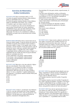 Exercícios de Matemática Análise Combinatória