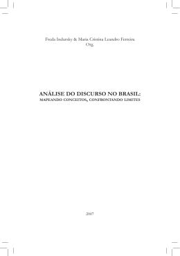AN&Aacute;LISE DO DISCURSO NO BRASIL: