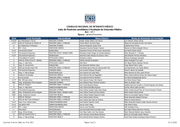 Potenciais candidatos à época de avaliação final Janeiro