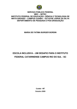 Escola inclusiva - Um desafio para o Instituto Federal