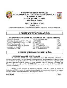 BG 003 - De 04 JAN 2012 - Proxy da Polícia Militar do Pará!