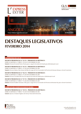 Angola - Destaques Legislativos Fevereiro de 2014