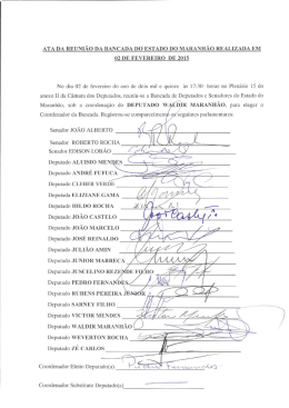 ATA DA REUNIÃO DA BANCADA DO ESTADO DO MARANHÃO
