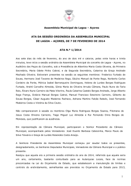 (Ata n.&ordm; 1-2014 de 7 fevereiro) - munic&iacute;pio de lagoa