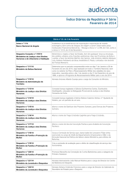 Indice Diuários da República 1ª série - Fevereiro 2014