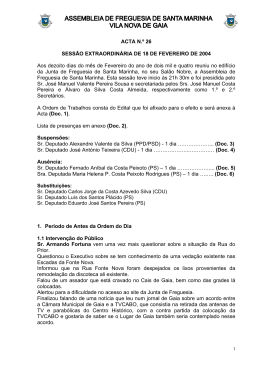 Acta N&ordm; 26 - Junta de Freguesia de Santa Marinha e S&atilde;o Pedro da