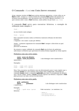 O Comando find em Unix (breve resumo)