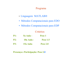 Programa • Linguagem MATLAB® • Métodos