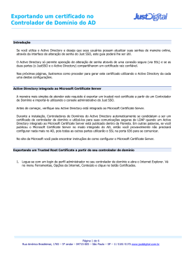 Exportando um certificado no Controlador de Dom&iacute;nio