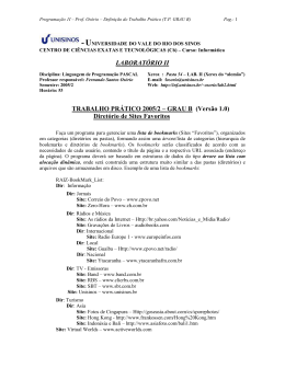 Diret&oacute;rio de Sites Favoritos