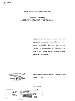 ROQUE FELIPE DE OLIVEIRA FILHO MEMÓRIAS - PPGH