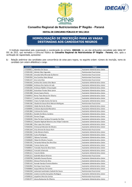edital de homologa&ccedil;&atilde;o de inscri&ccedil;&atilde;o para as vagas - CRN-8