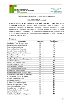 Divulga&ccedil;&atilde;o do Resultado Parcial Chamada Externa Edital 04